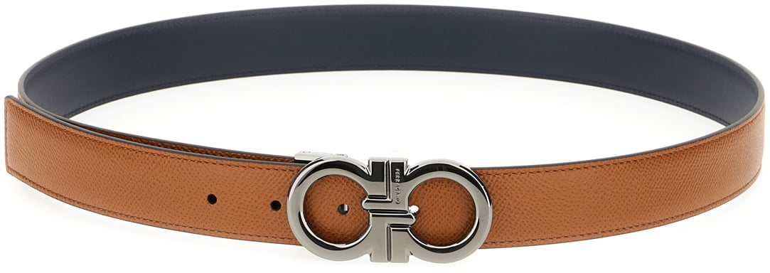 Ferragamo Ferragamo Camel leather reversible belt Zwart