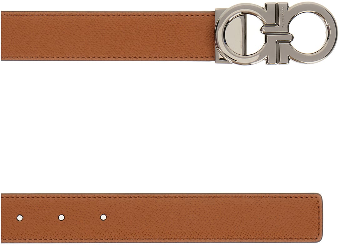 Ferragamo Ferragamo Camel leather reversible belt Zwart