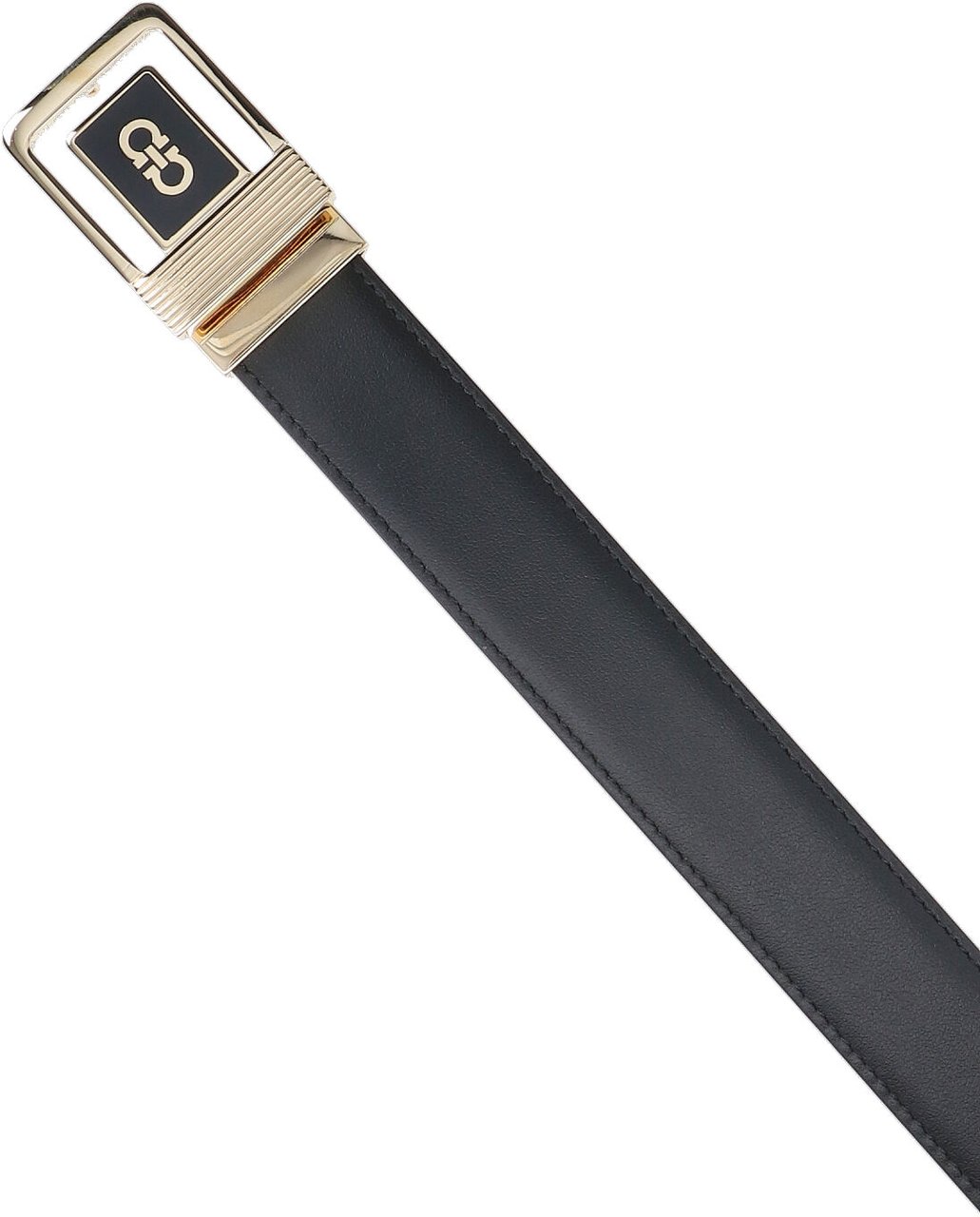 Ferragamo Reversible Logo Belt In Black Calfskin On One Side Zwart