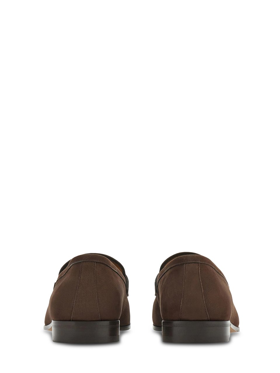 Ferragamo Elongated Brown Suede Shoes with Silver-toned Detail Zwart
