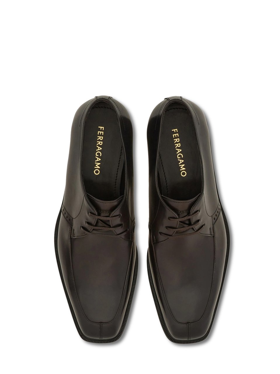 Ferragamo Polished Leather Flat Shoes with Pointed Toe Zwart