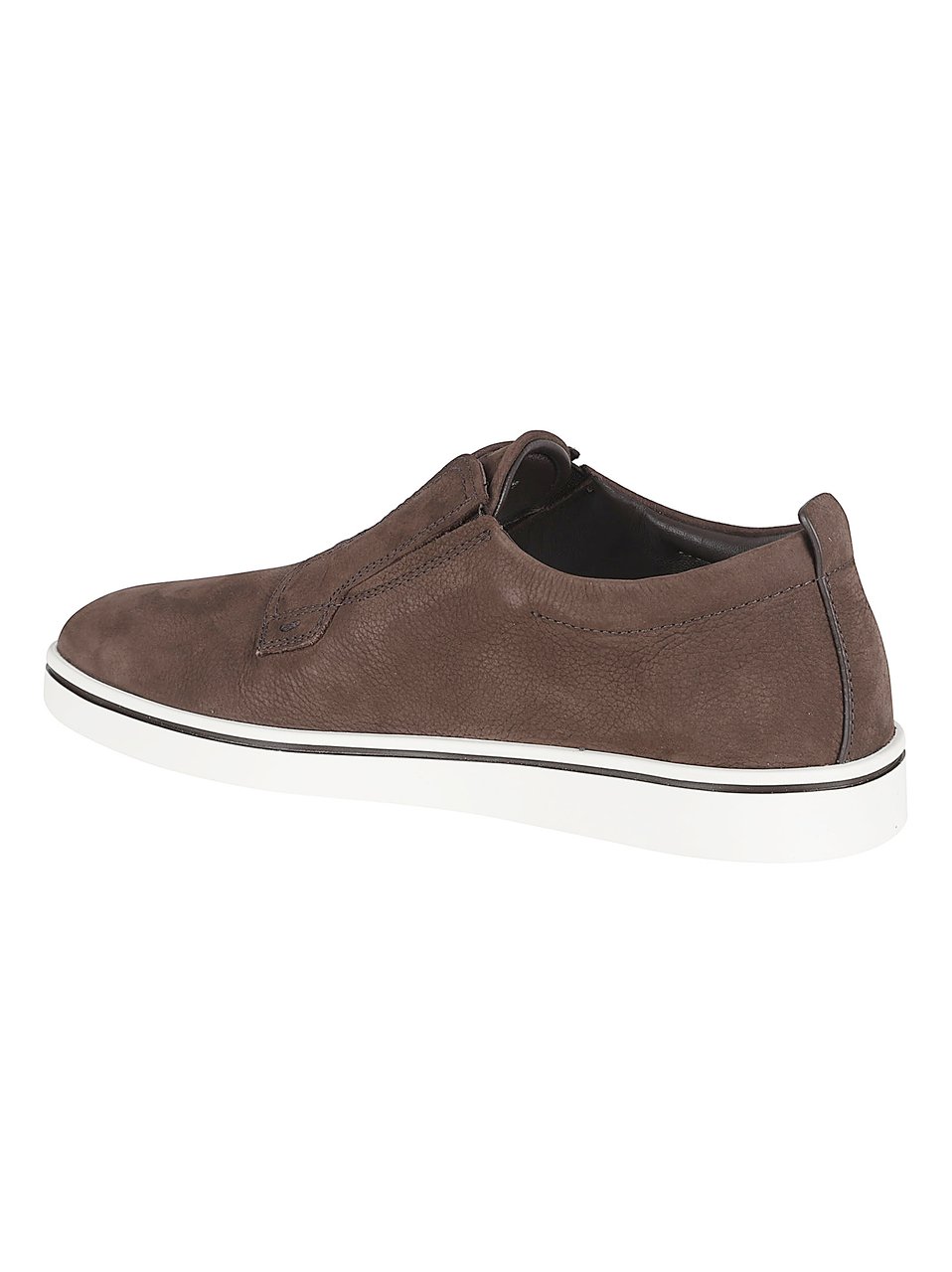 Ferragamo Slip-On Nubuck Leather Sneakers with Derby Lace Design Grijs