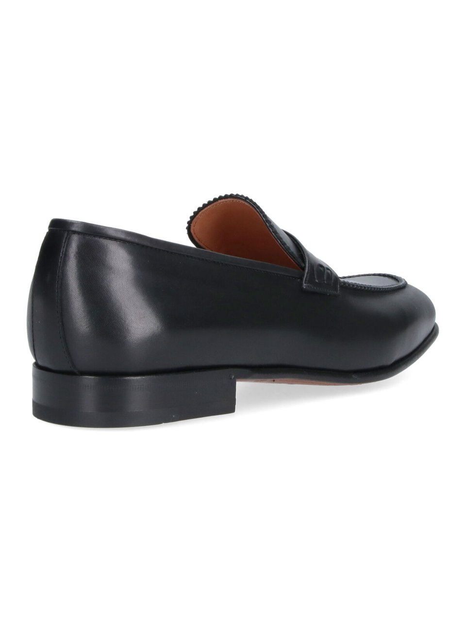 Ferragamo Black Round Toe Smooth Leather Loafers Zwart