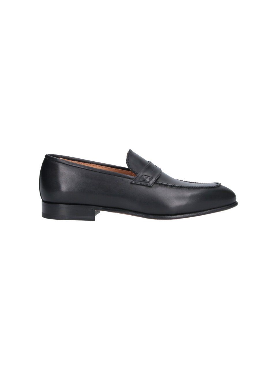 Ferragamo Black Round Toe Smooth Leather Loafers Zwart