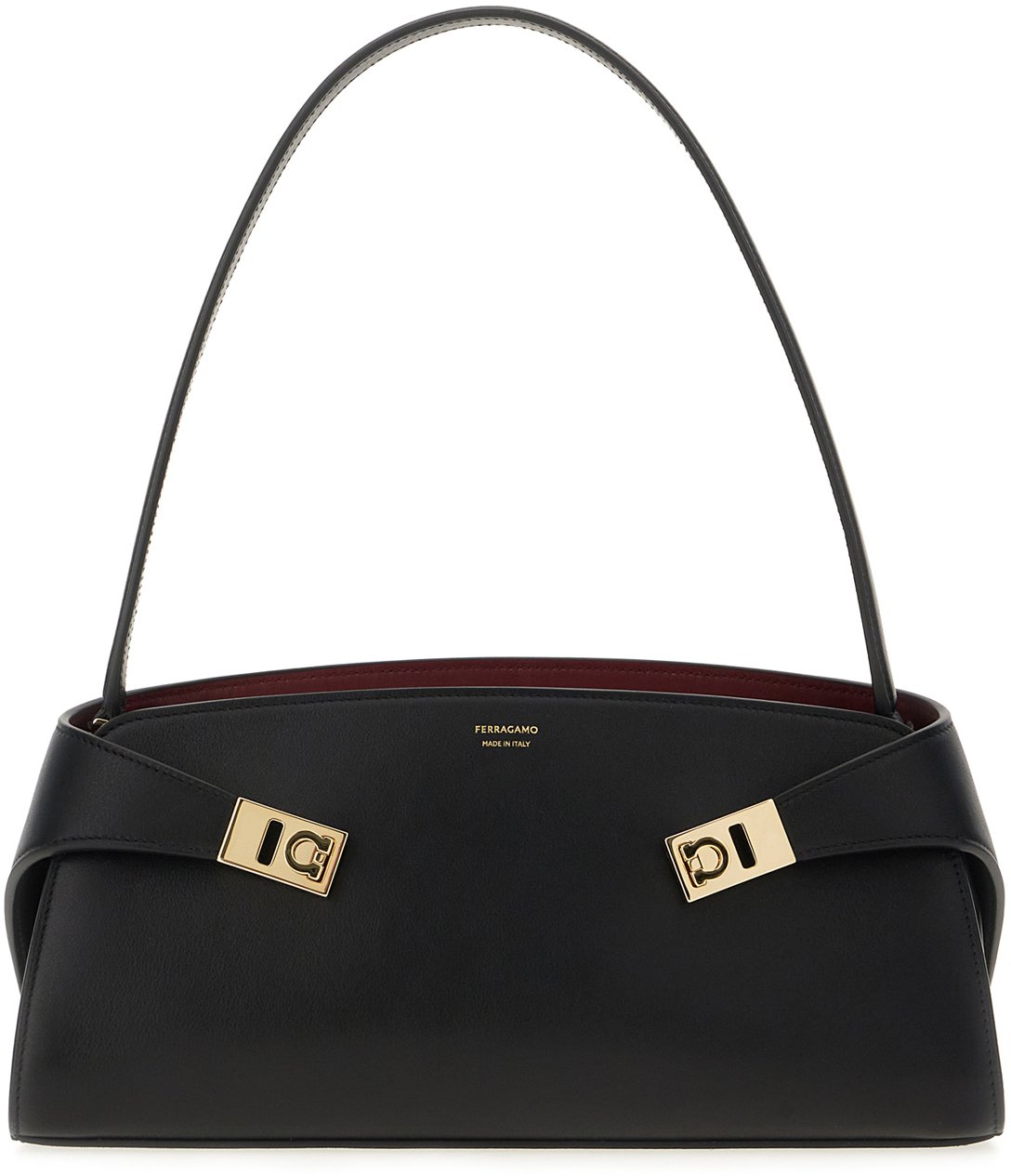 Ferragamo Black leather Hug handbag Zwart