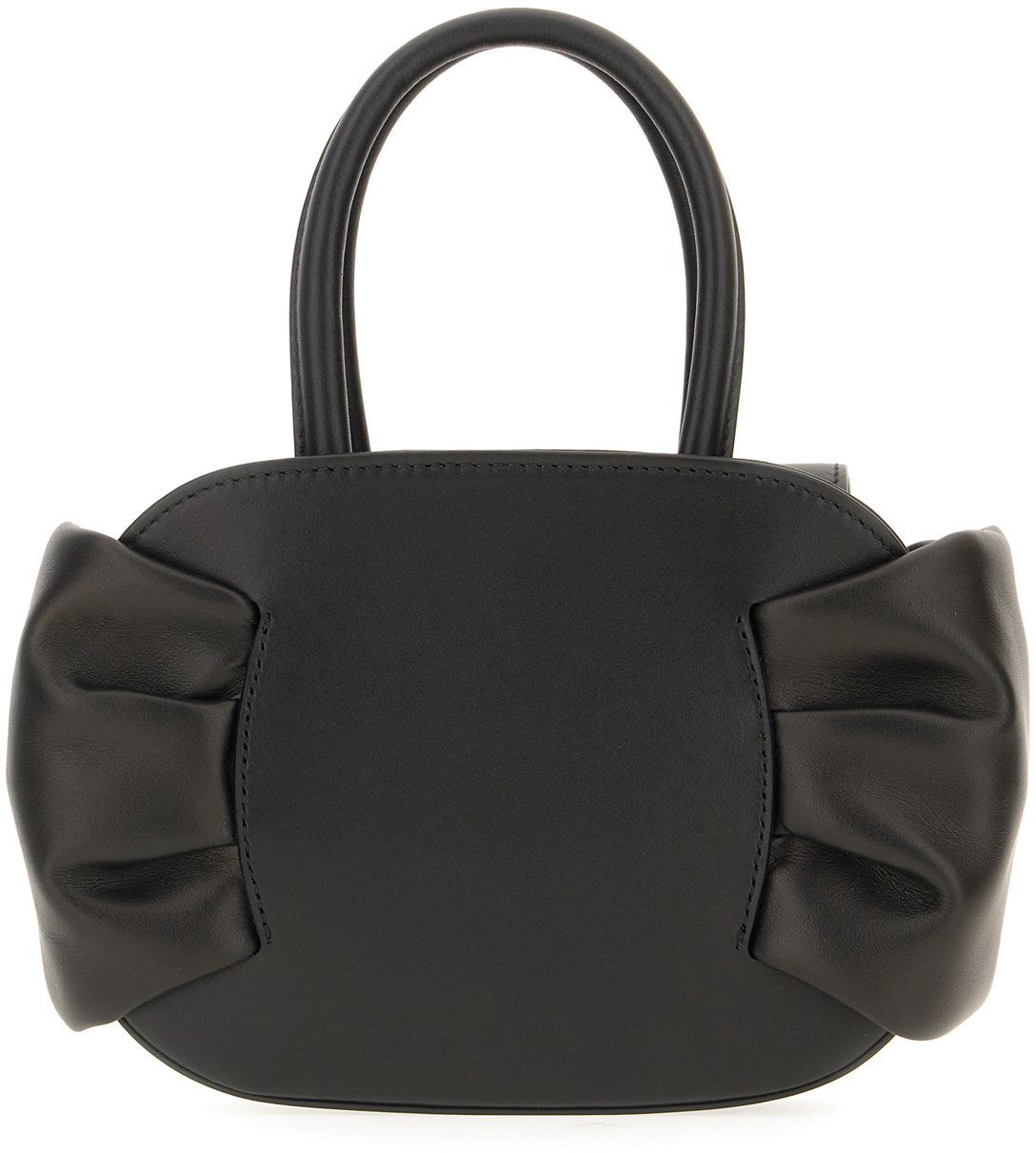 Ferragamo Black leather handbag Zwart