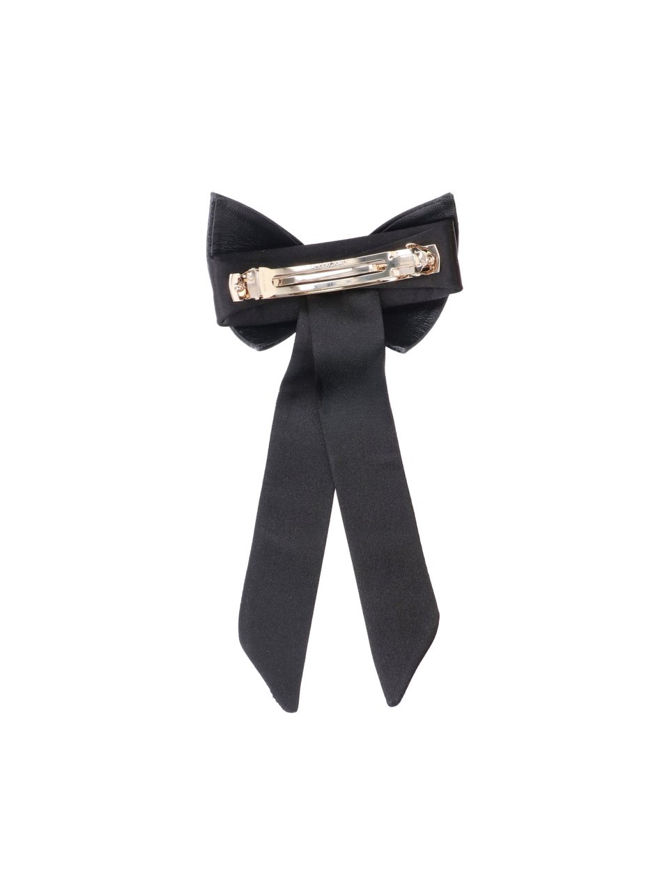 Ferragamo Black Bow Viscose-Silk Hair Clip Zwart