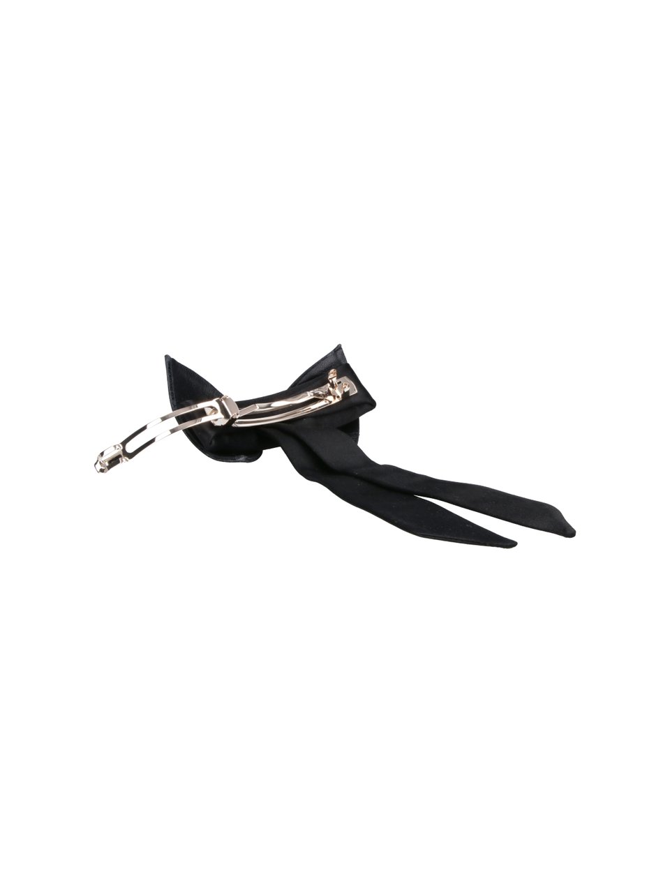 Ferragamo Black Bow Viscose-Silk Hair Clip Zwart