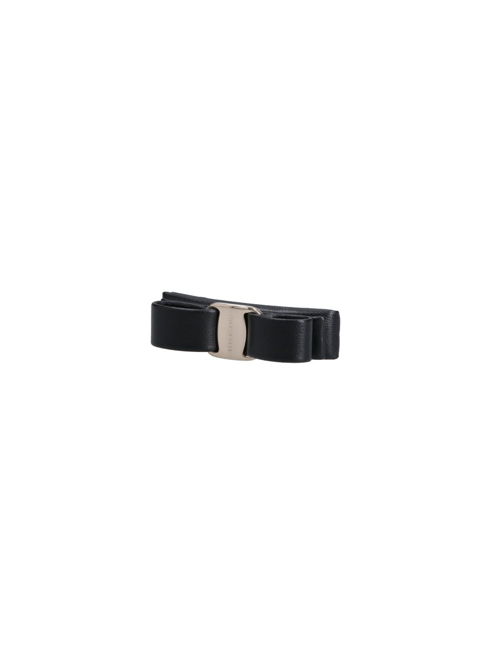 Ferragamo Black Vara Leather Hair Clip Zwart