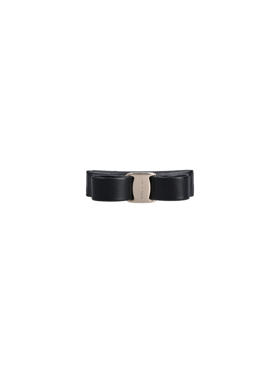 Ferragamo Black Vara Leather Hair Clip Zwart