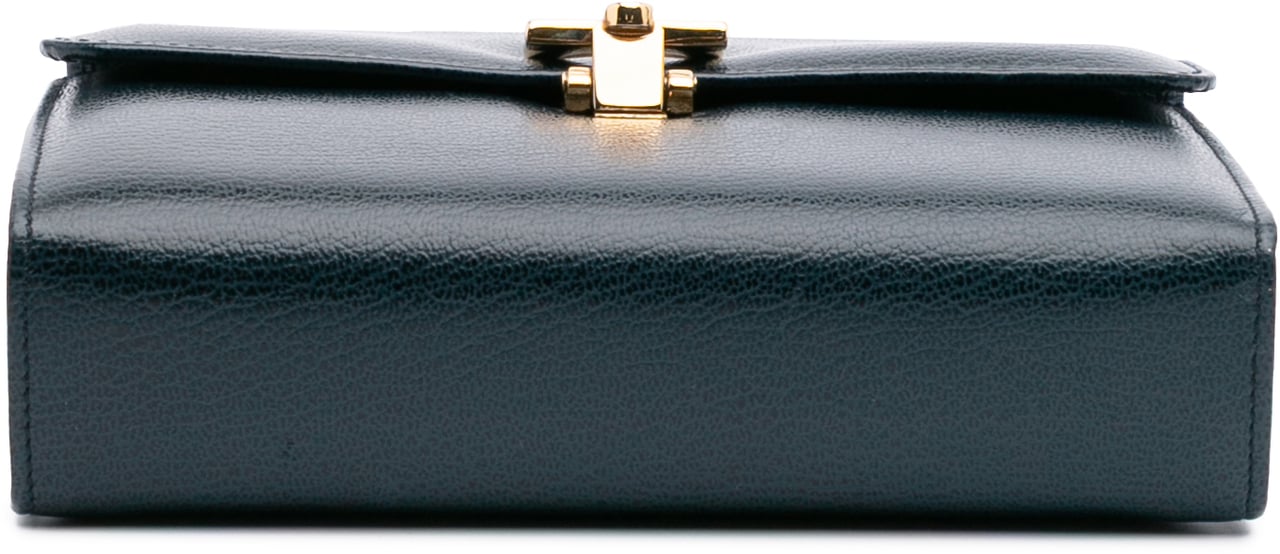 Ferragamo Leather Gancini Clutch Blauw