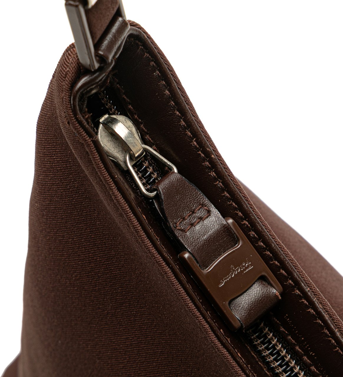 Ferragamo Nylon Vara Chain Shoulder Bag Bruin