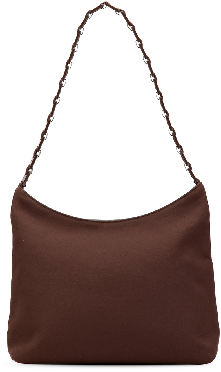 Ferragamo Nylon Vara Chain Shoulder Bag Bruin