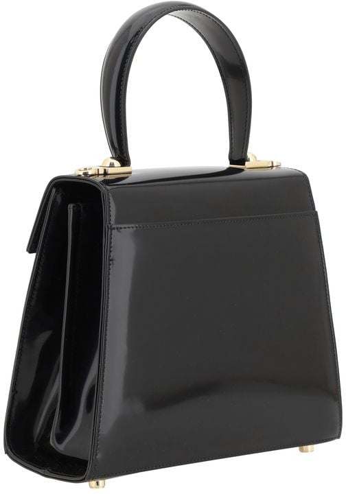 Ferragamo Ferragamo Black Calf Leather Bos Taurus Handbag Zwart