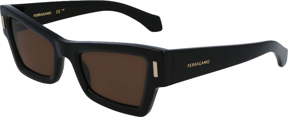 Ferragamo Black Acetate Sunglasses Zwart