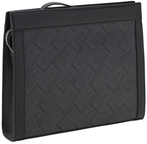 Ferragamo Ferragamo Black Polyethylene Clutch Bag Zwart