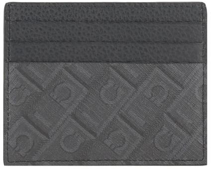 Ferragamo Ferragamo Gray Calf Leather Bos Taurus Wallet Grijs