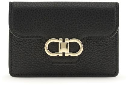 Ferragamo Ferragamo Black Calf Leather Bos Taurus Wallet Zwart
