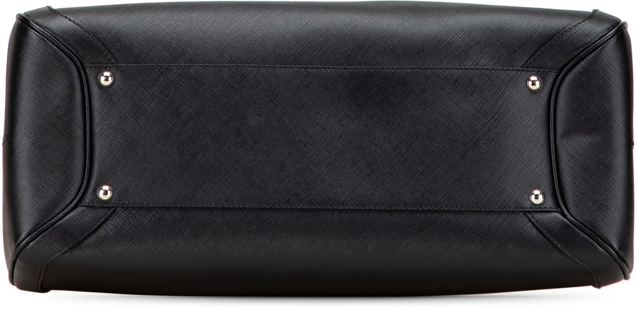 Ferragamo Leather Double Gancini Tote Zwart