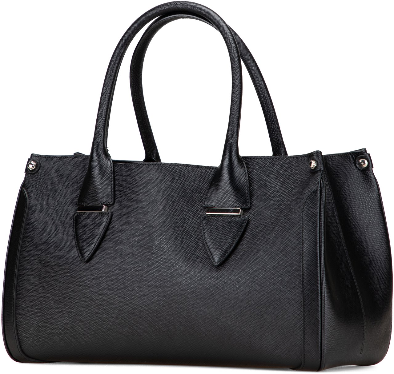 Ferragamo Leather Double Gancini Tote Zwart
