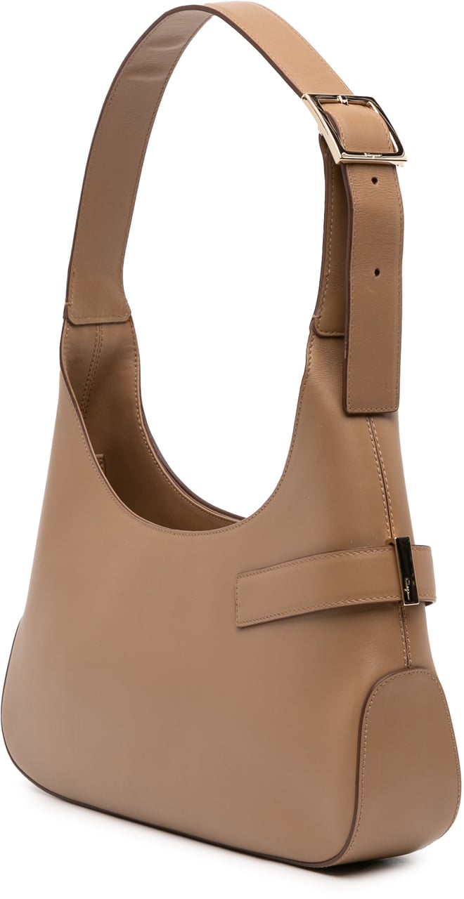 Ferragamo Leather Gancini Shoulder Bag Bruin