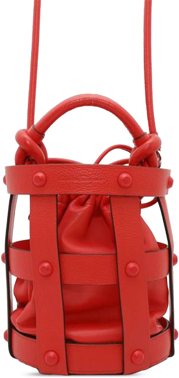Ferragamo Leather Cage Bucket Bag Rood