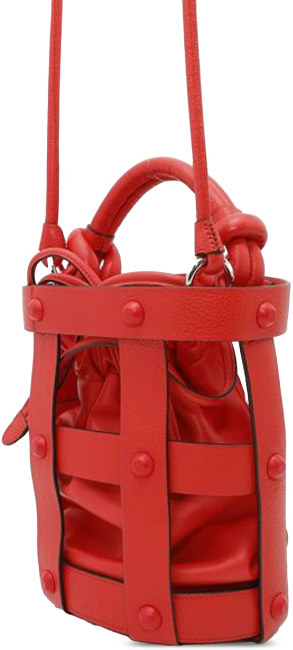 Ferragamo Leather Cage Bucket Bag Rood