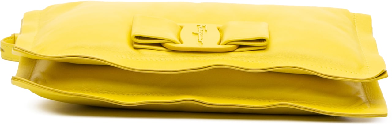 Ferragamo Padded Leather Viva Bow Crossbody Geel