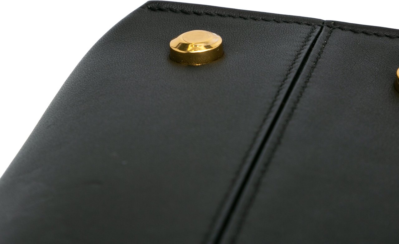 Ferragamo Leather Gancini Trifolio Satchel Zwart