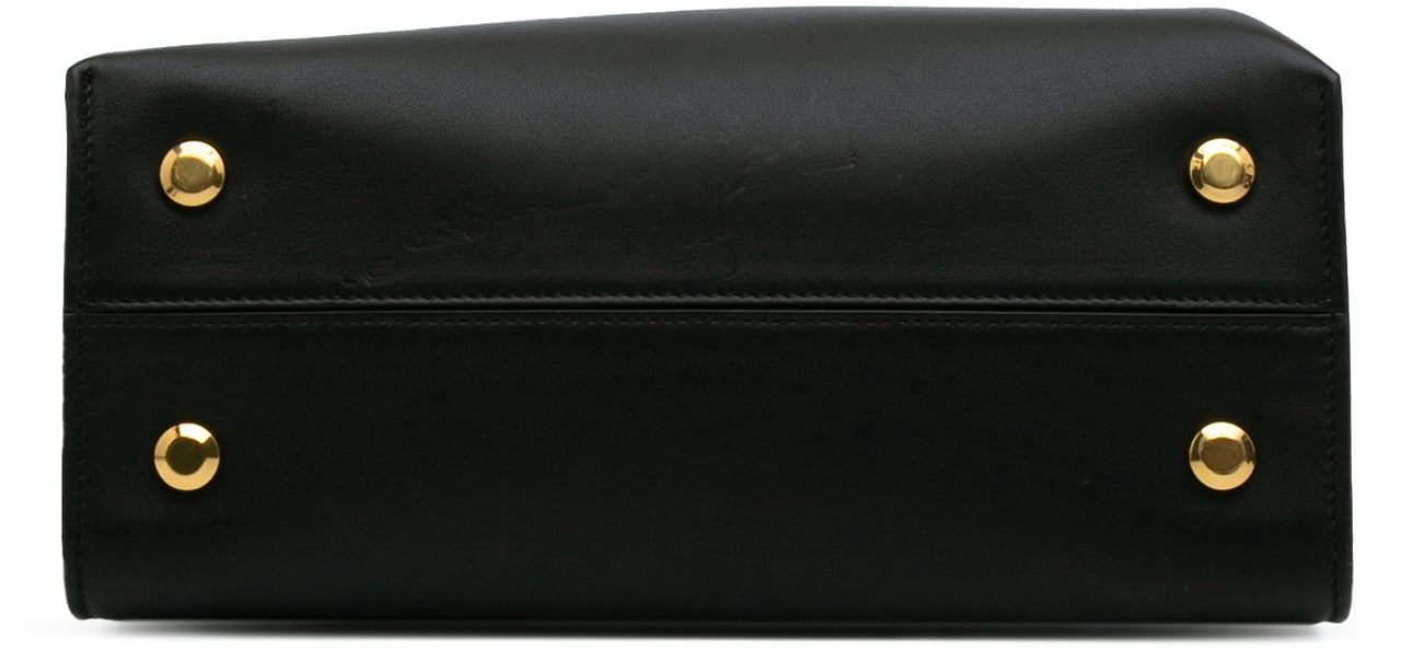 Ferragamo Leather Gancini Trifolio Satchel Zwart