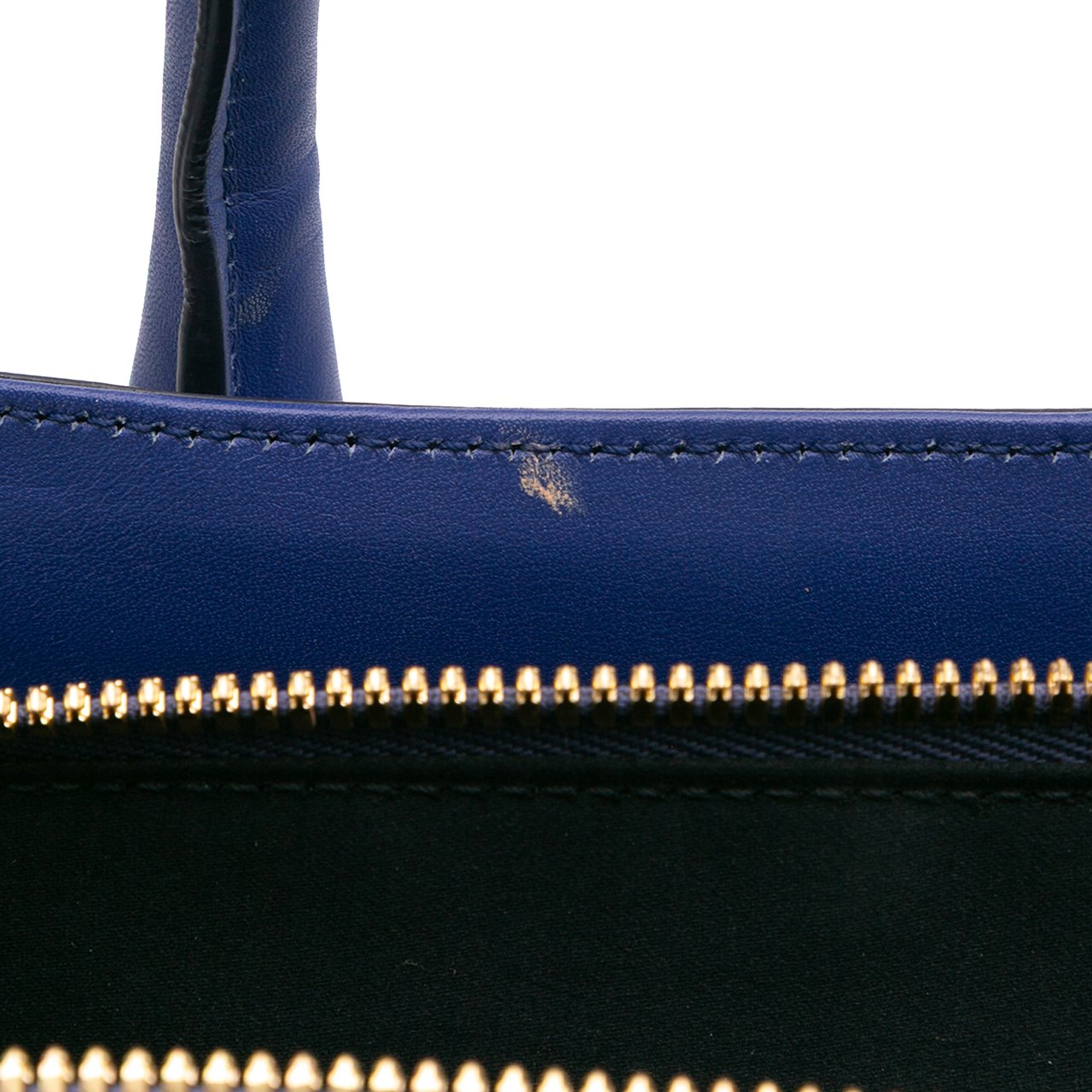Ferragamo Leather Fiamma East West Tote Blauw