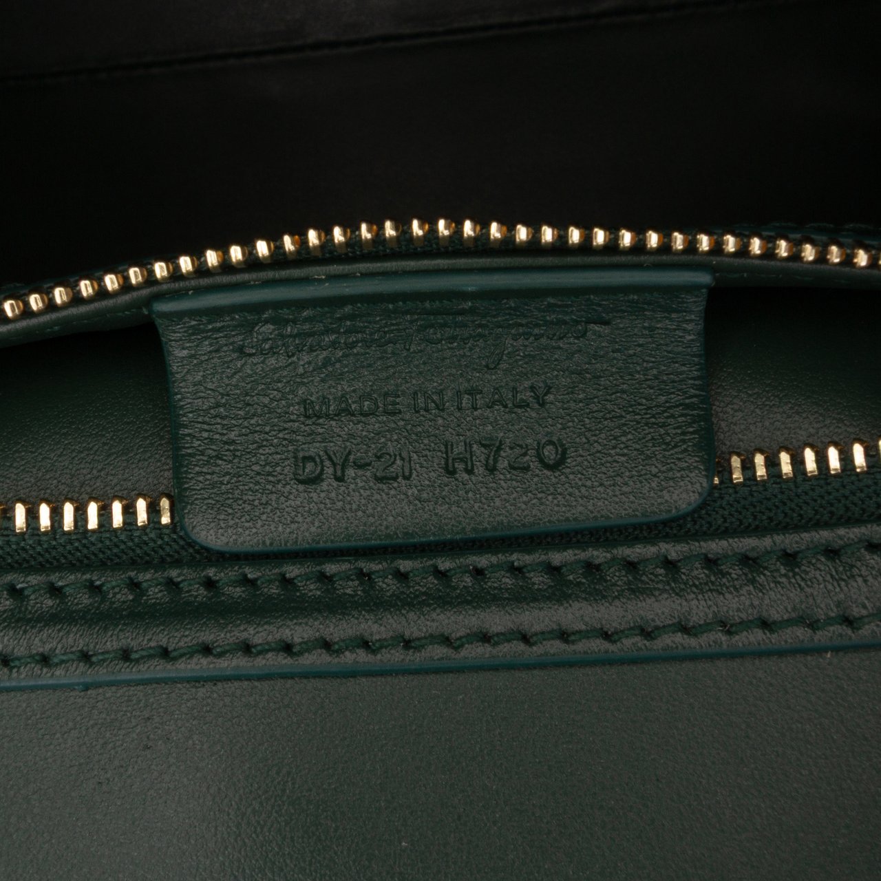 Ferragamo Leather Gancini Thalia Flap Top Handle Bag Groen