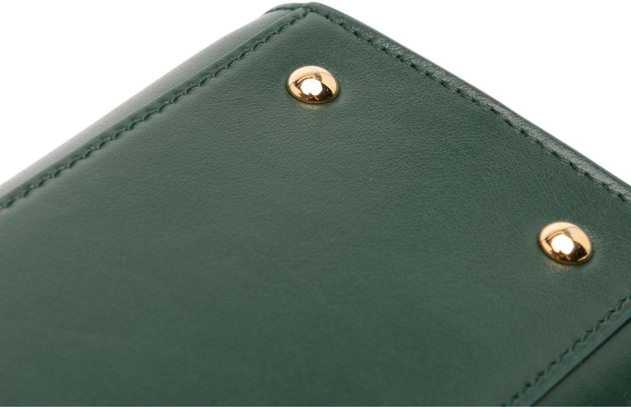 Ferragamo Leather Gancini Thalia Flap Top Handle Bag Groen