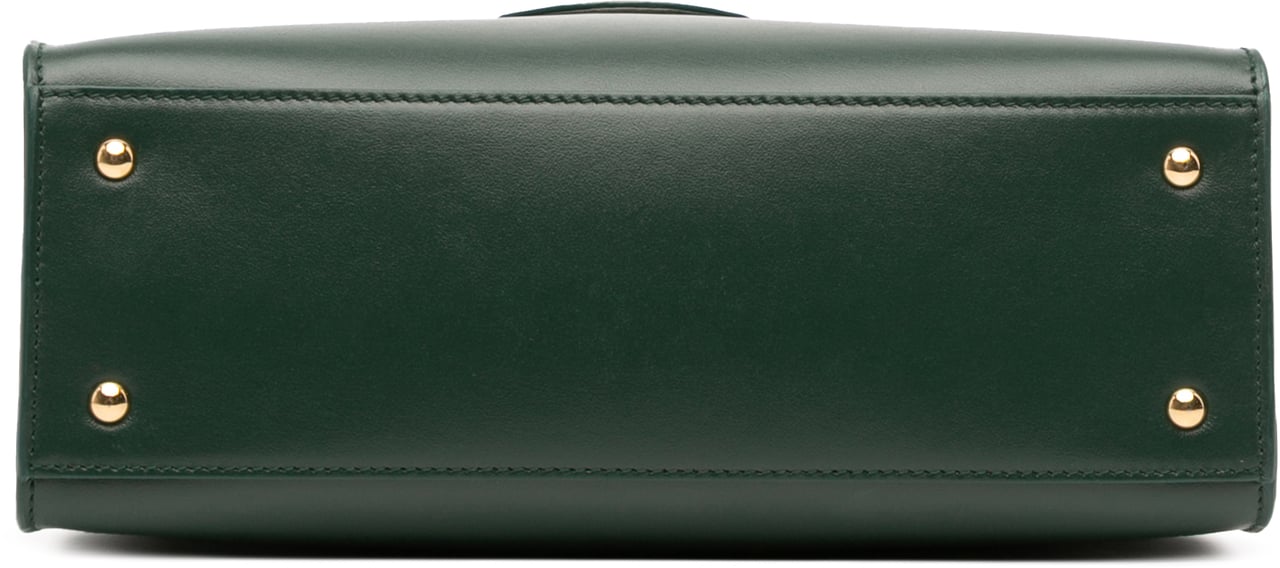 Ferragamo Leather Gancini Thalia Flap Top Handle Bag Groen