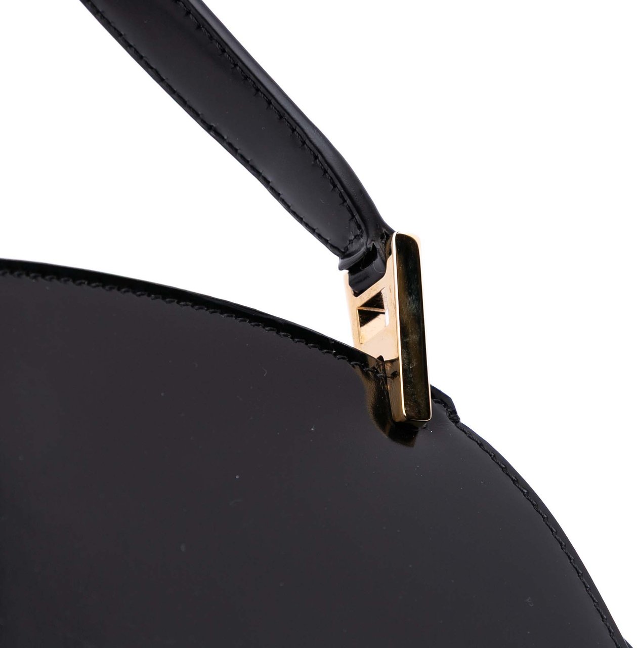 Ferragamo Medium Leather Prisma Top Handle Bag Zwart