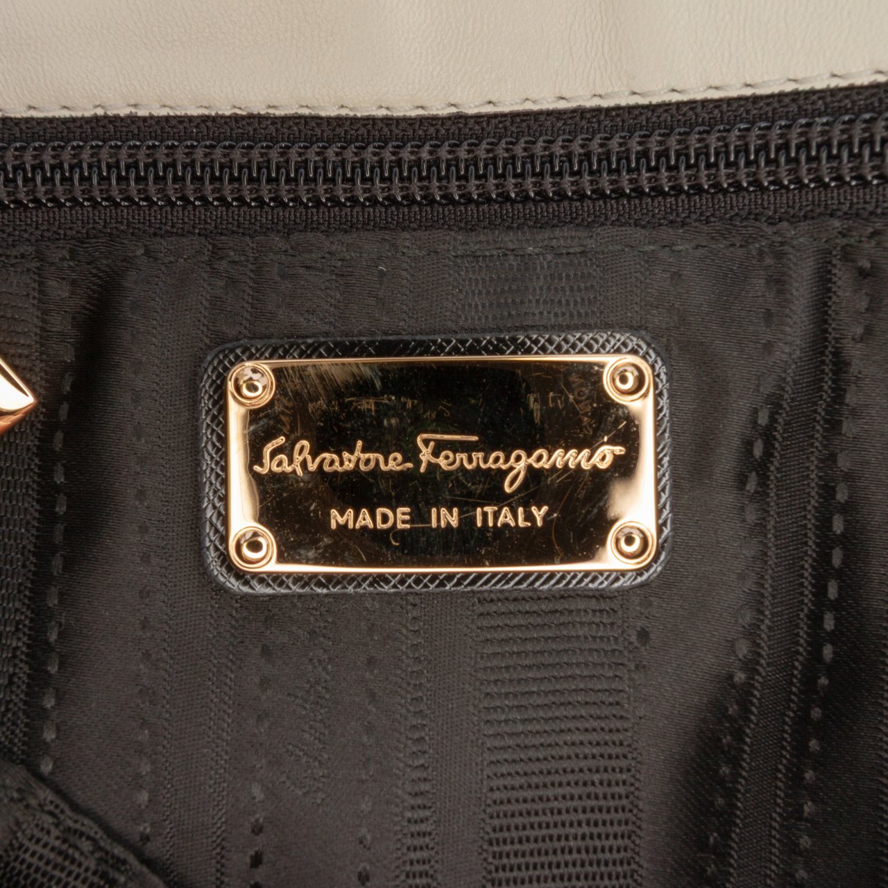 Ferragamo Leather Double Gancini Shoulder Bag Wit