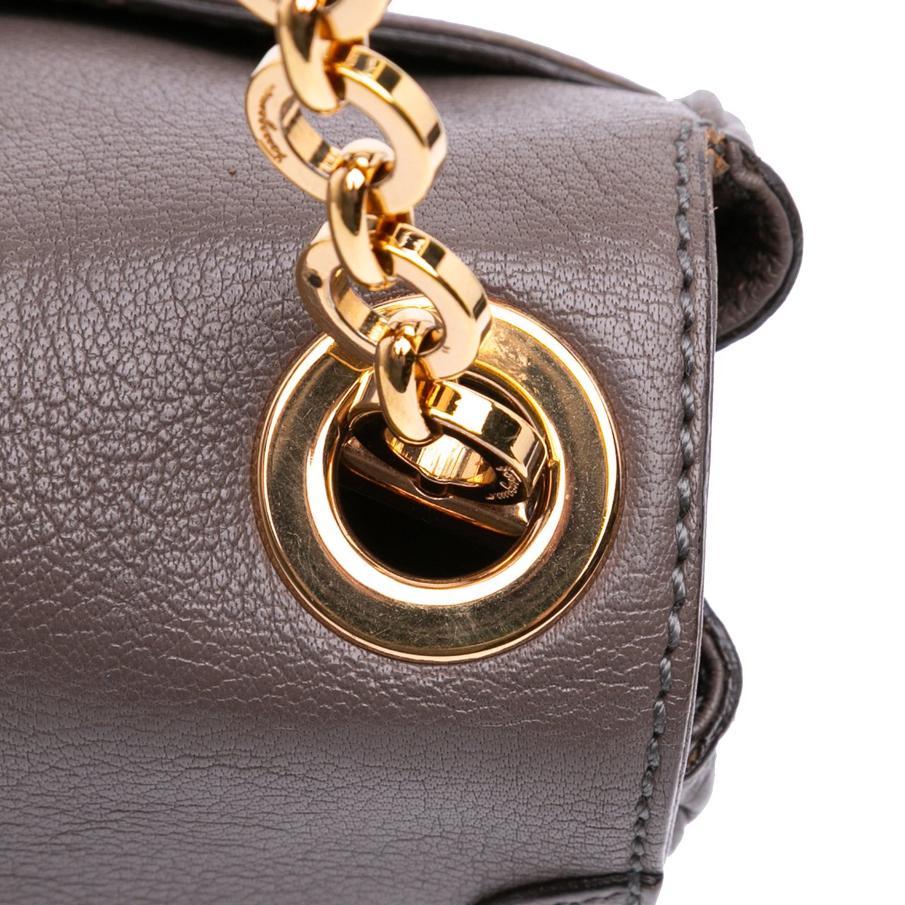 Ferragamo Leather Branca Shoulder Bag Bruin