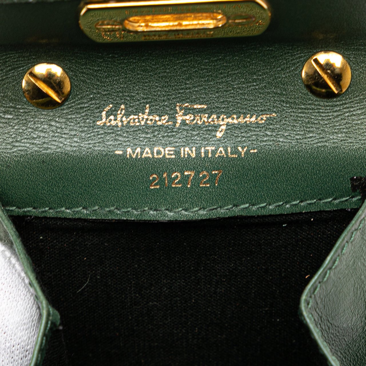 Ferragamo Mini Gancini Suede Chain Crossbody Groen