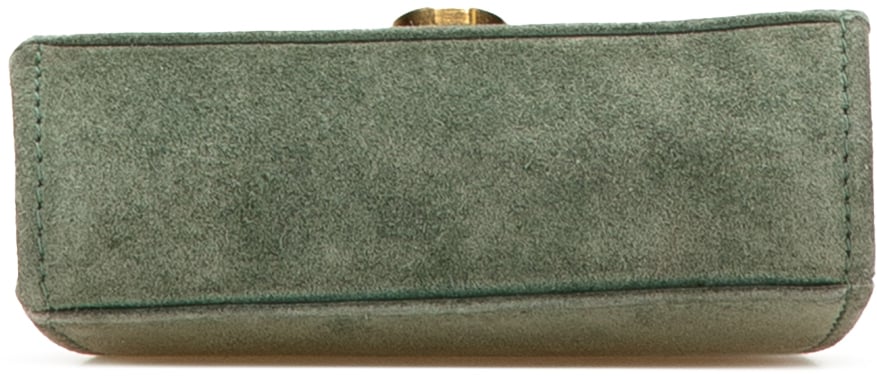 Ferragamo Mini Gancini Suede Chain Crossbody Groen