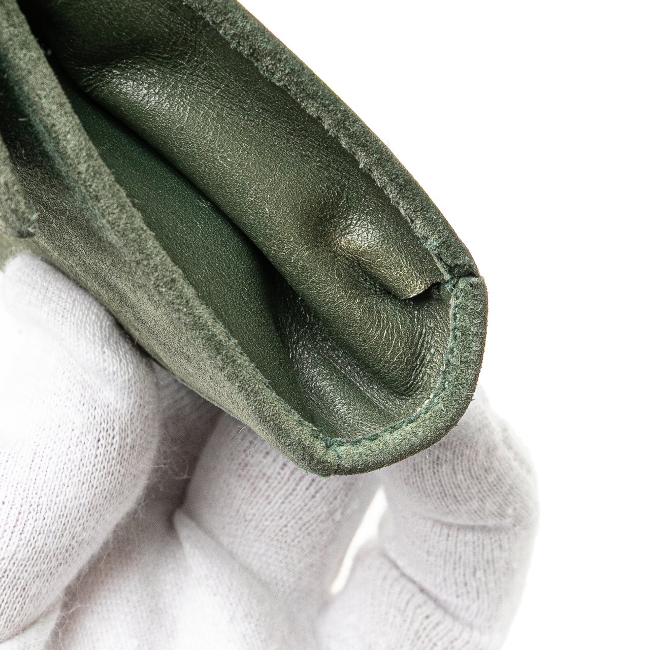 Ferragamo Mini Gancini Suede Chain Crossbody Groen