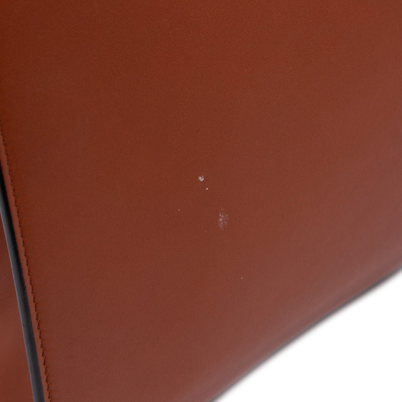 Ferragamo Leather Gancini Trifolio Top Handle Bag Bruin