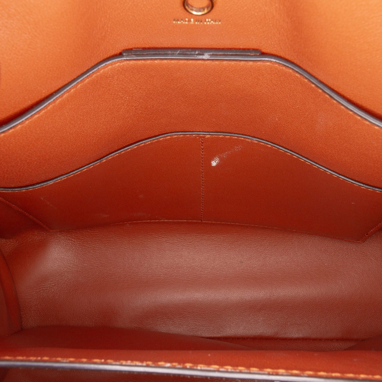 Ferragamo Leather Gancini Trifolio Top Handle Bag Bruin