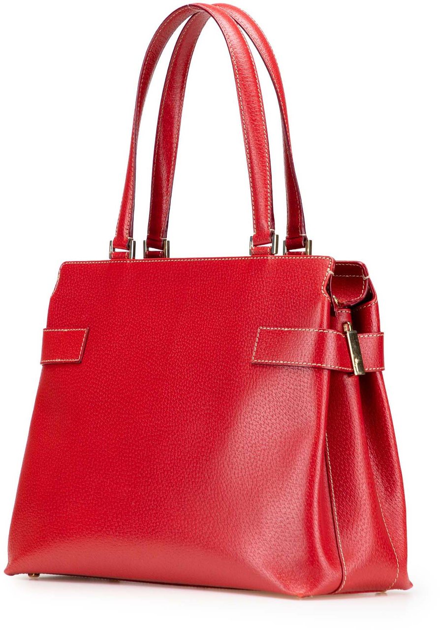 Ferragamo Leather Nencia Satchel Rood