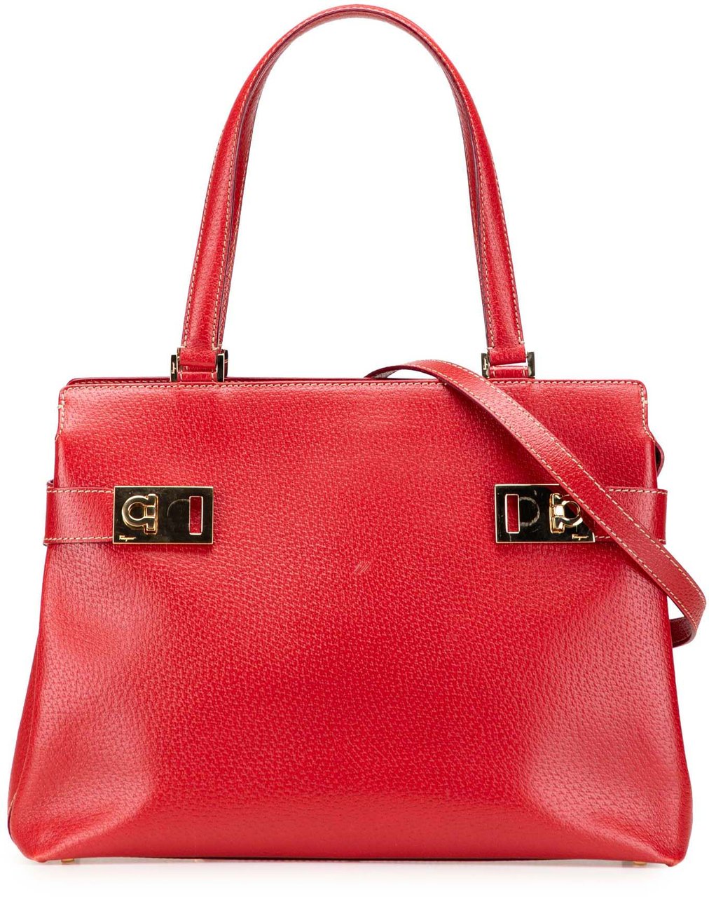 Ferragamo Leather Nencia Satchel Rood