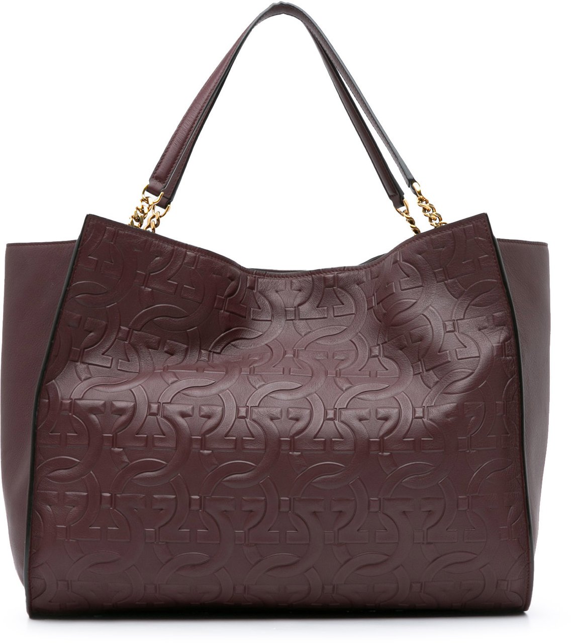 Ferragamo Gancini Embossed Trifolio Tote Bag Rood