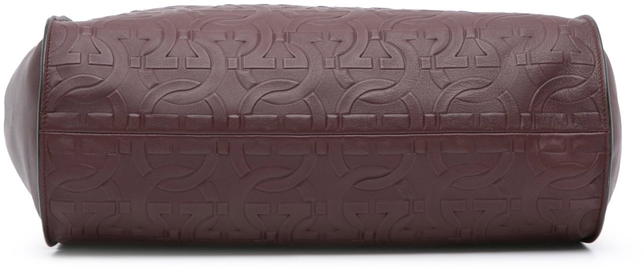 Ferragamo Gancini Embossed Trifolio Tote Bag Rood