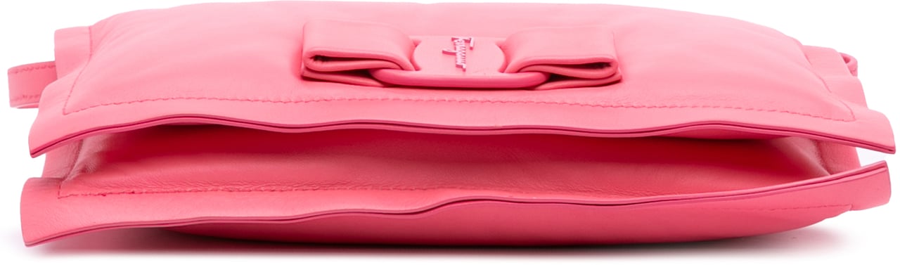 Ferragamo Mini Padded Leather Viva Bow Crossbody Roze