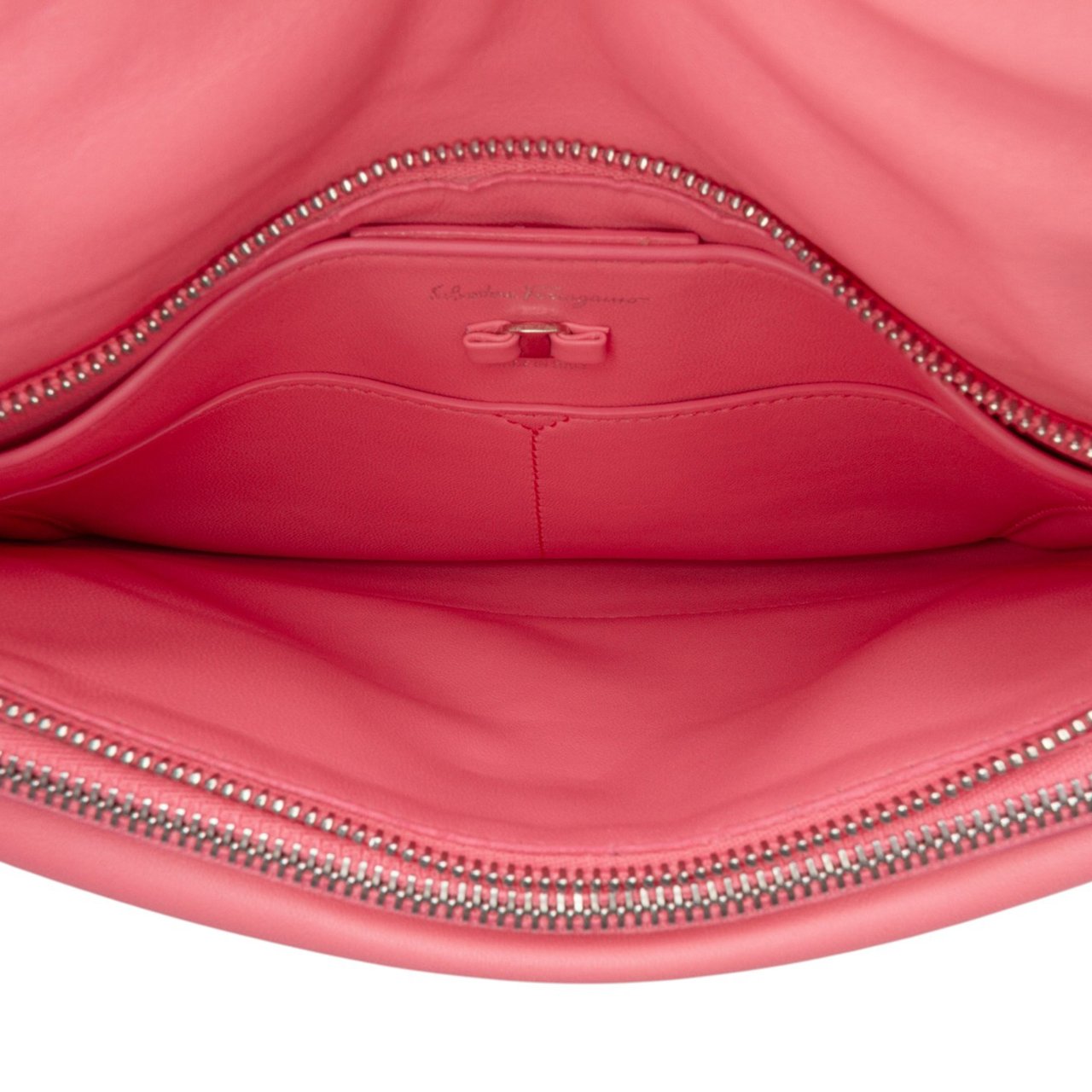 Ferragamo Padded Leather Viva Bow Crossbody Roze