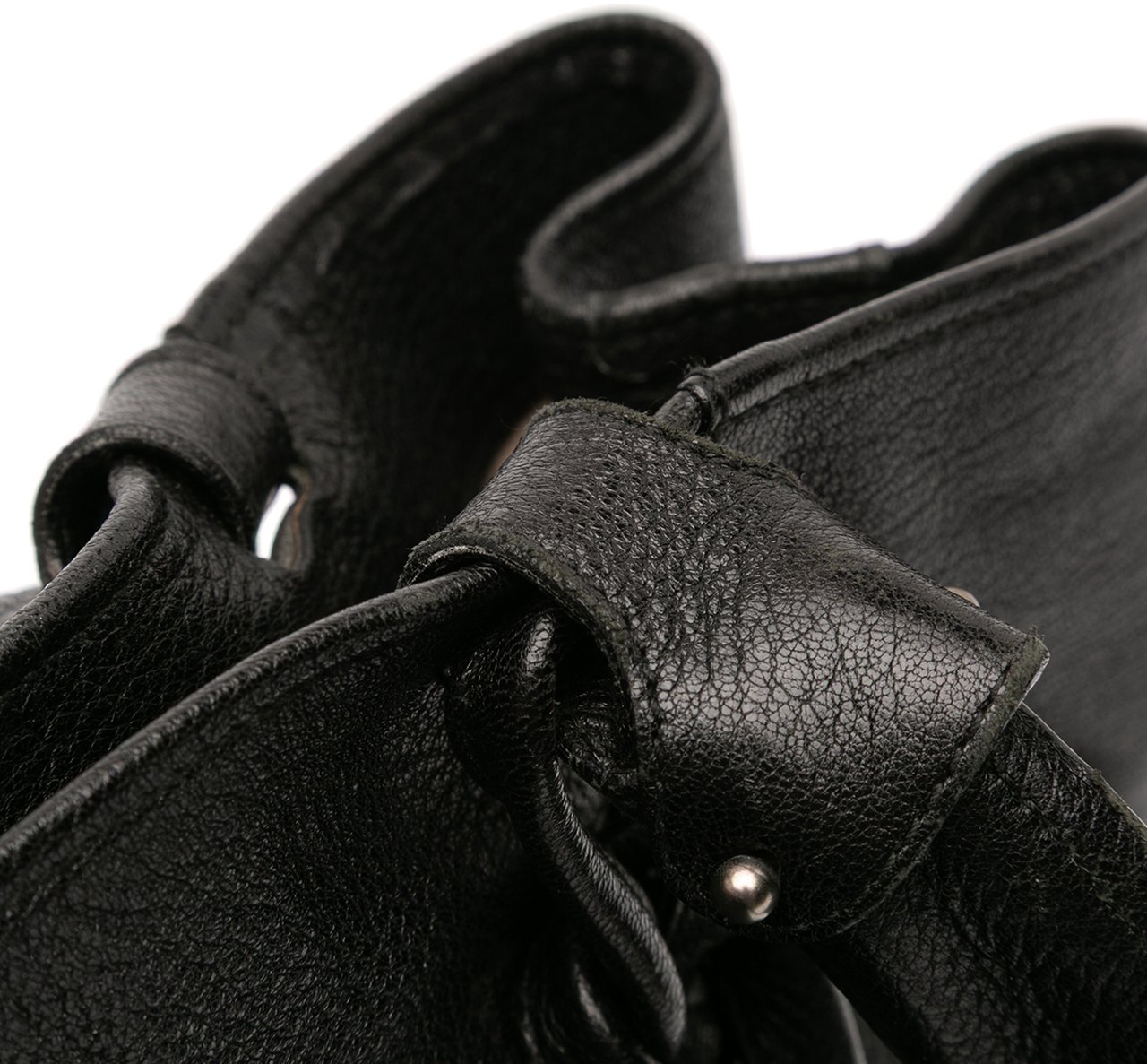 Ferragamo Leather Gancini Braided Tote Zwart