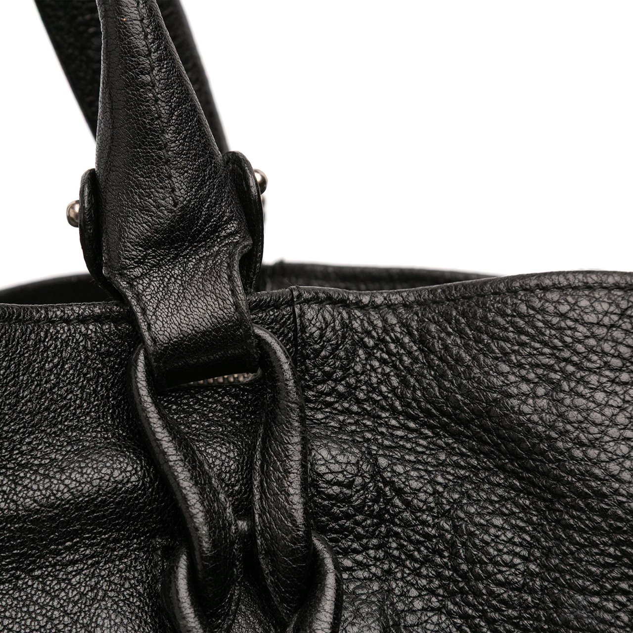 Ferragamo Leather Gancini Braided Tote Zwart